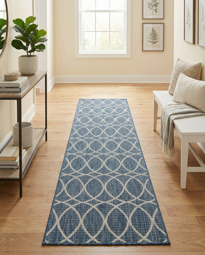 Savannah Pergola Collection Area Rug -  Pavilion (Blue) Runner Blue  lifestyle 53