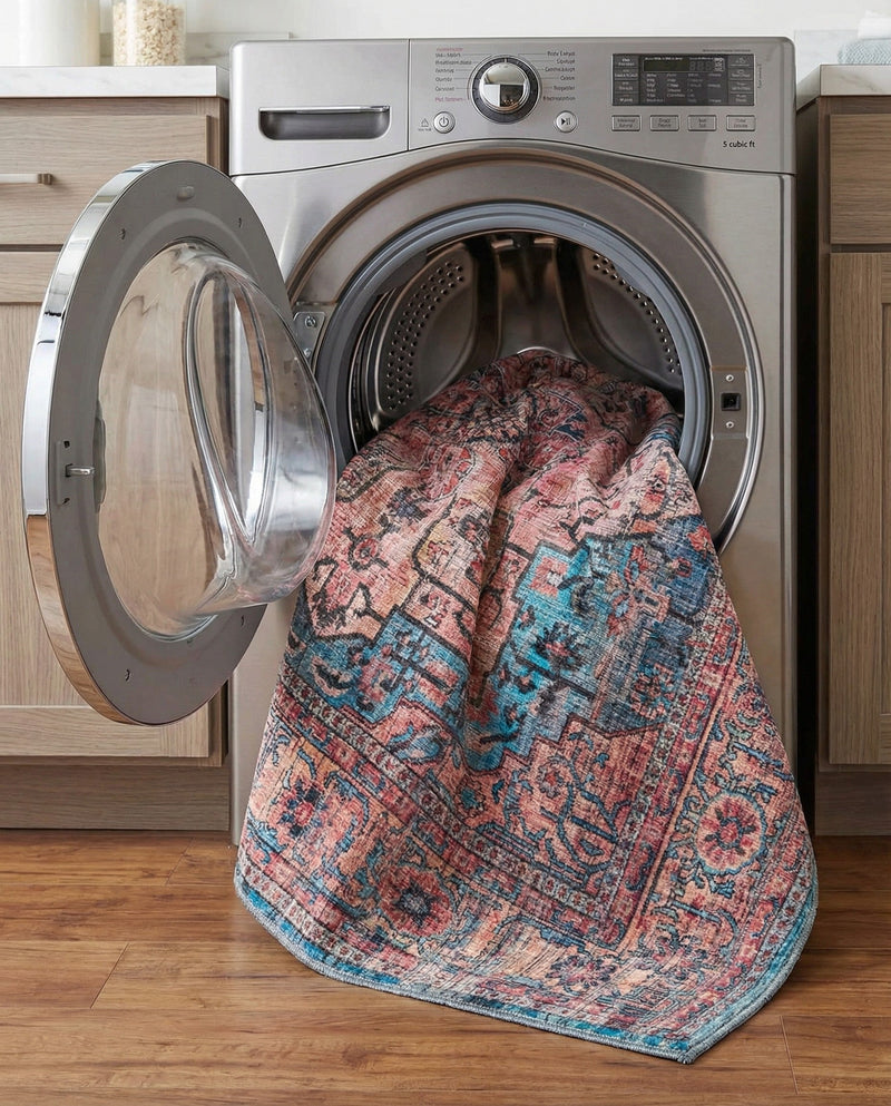 Zahara Oasis Collection Area Rug -  Fez Square Blue  lifestyle 56