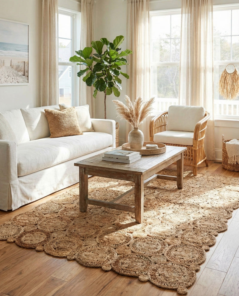 Woven Seaside Jute Collection Area Rug - Whittaker Rectangle Natural  lifestyle 20