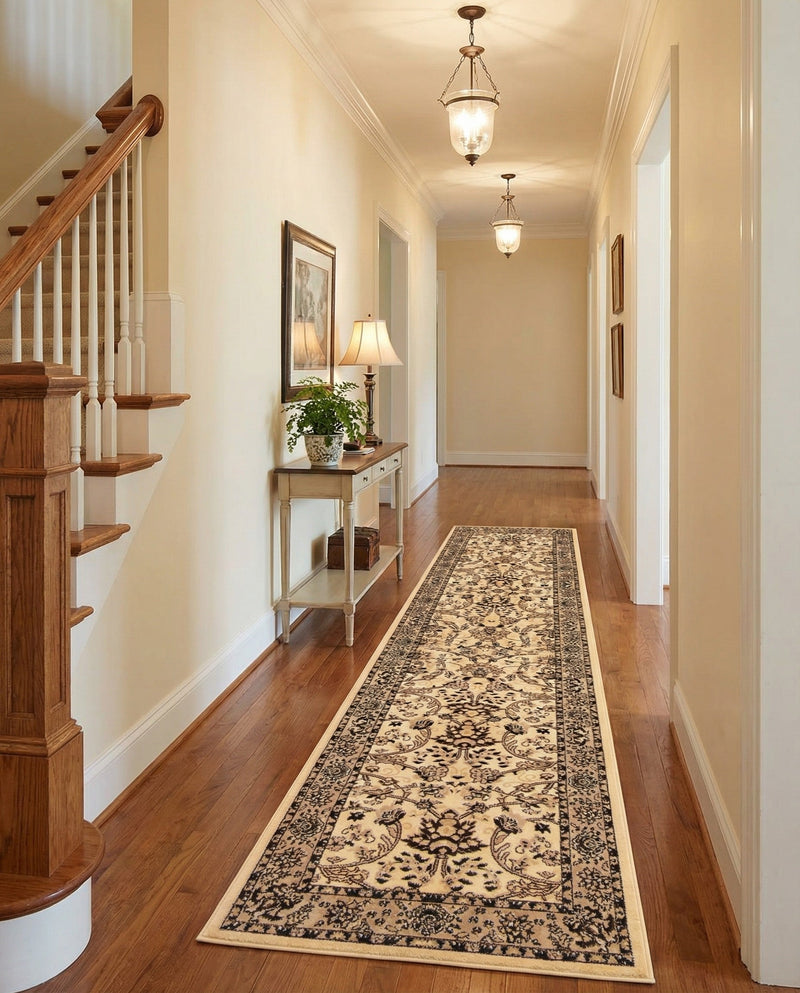 Isfahan Elegance Collection Area Rug - Naghsh-e Jahan (Ivory) Runner Ivory  lifestyle 43