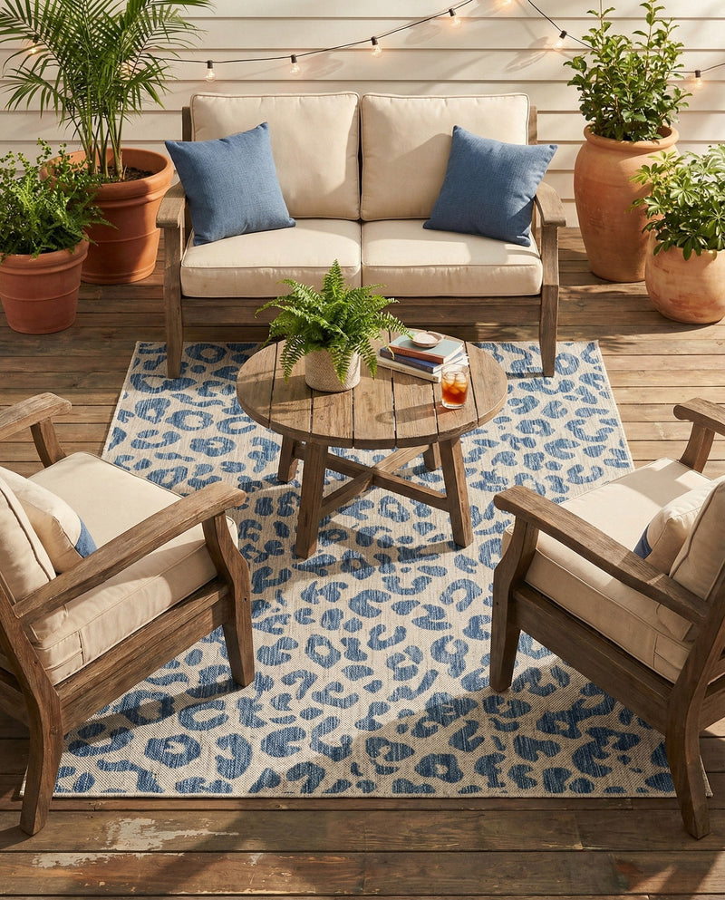 Savannah Escape Collection Area Rug -  Amazon (Blue) Rectangle Blue  lifestyle 29