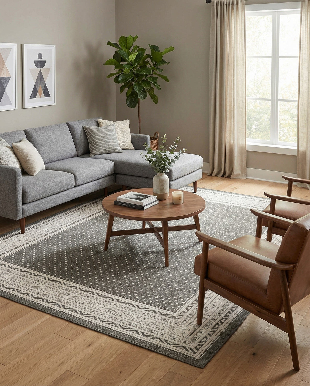 Soho Elegance Collection Area Rug -  Mercer (Gray) Rectangle Gray  lifestyle 11