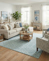 Marrakesh Lattice Collection Area Rug - Casablanca (Aqua) Square Aqua  lifestyle 75