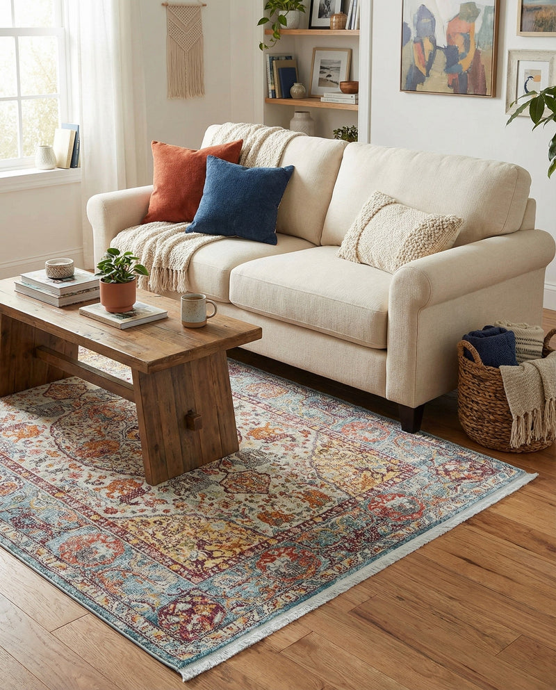 Caribbean Breeze Collection Area Rug -  Xcalak Rectangle Light Blue  lifestyle 6