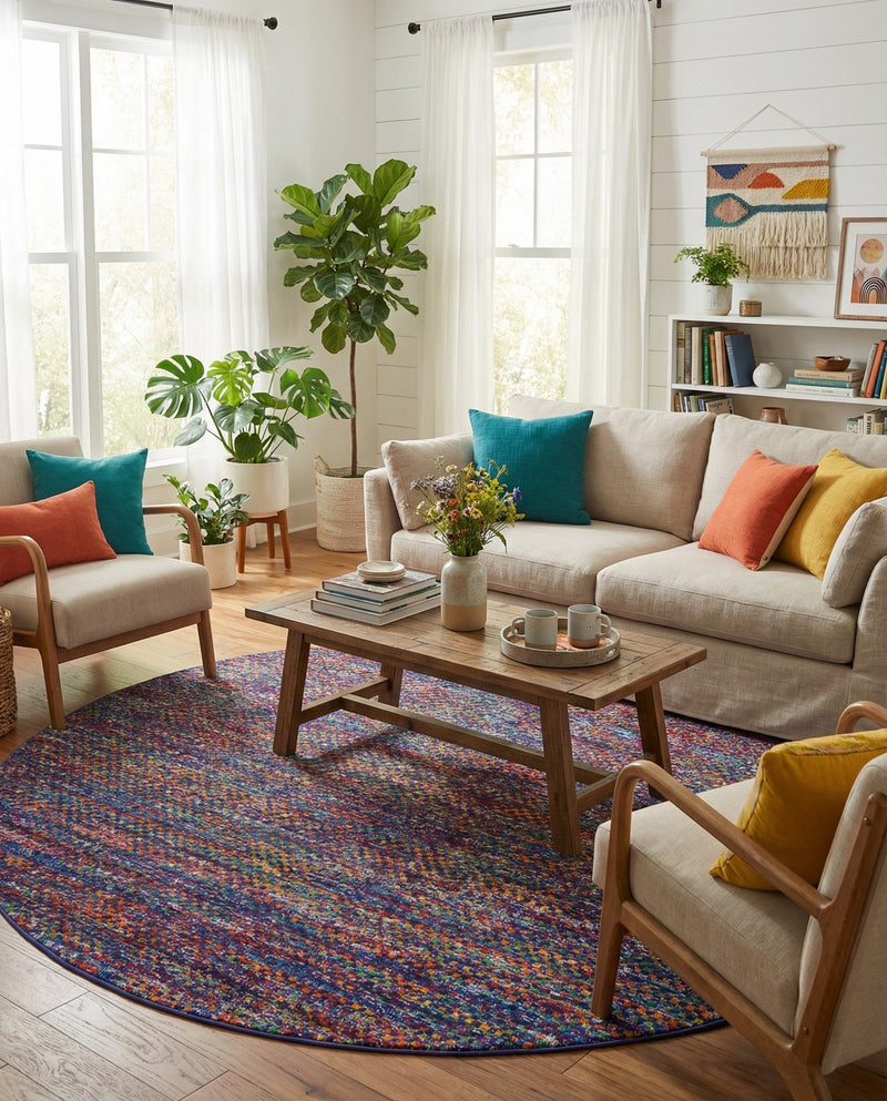 Caribbean Cove Collection Area Rug -  Mayreau Round Multi  lifestyle 35