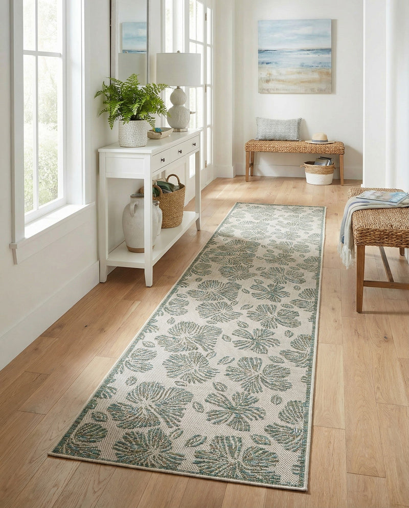 Coastal Terrace Collection Area Rug -  Marina Runner Ivory and Beige  lifestyle 51