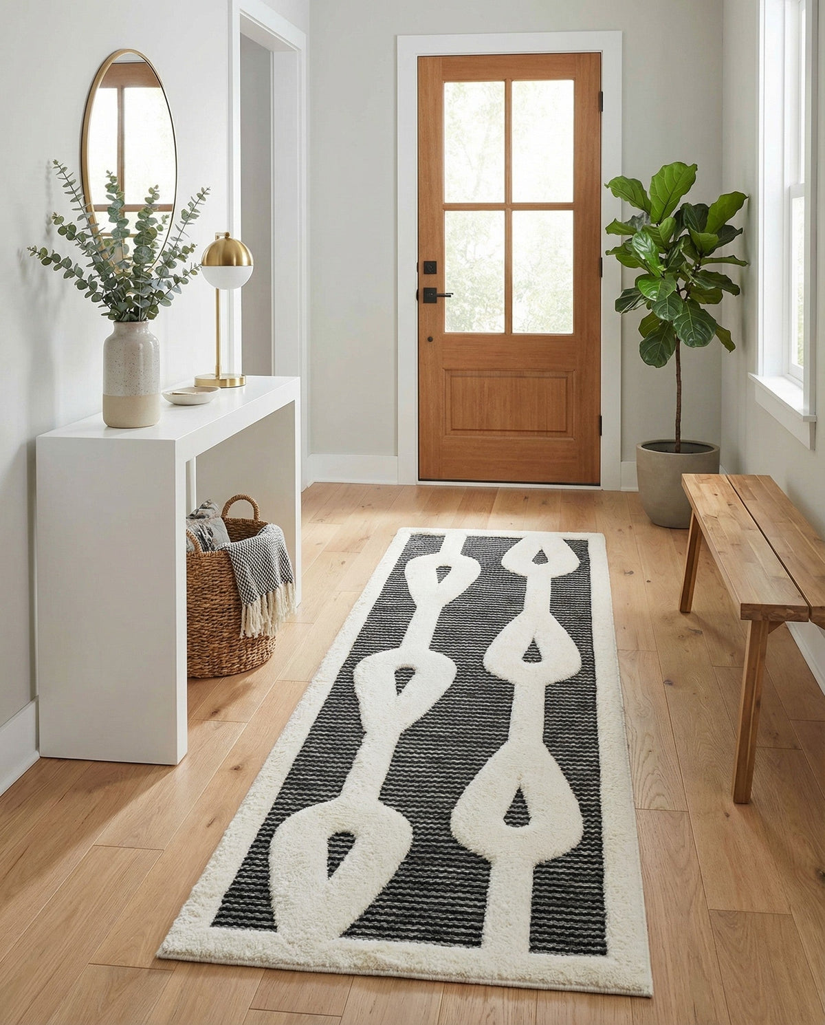 Monochrome Collection Area Rug -  Marble Runner Gray  lifestyle 96