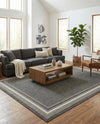 Terrace Fringe Collection Area Rug - Veranda (Black) Rectangle Black  lifestyle 27