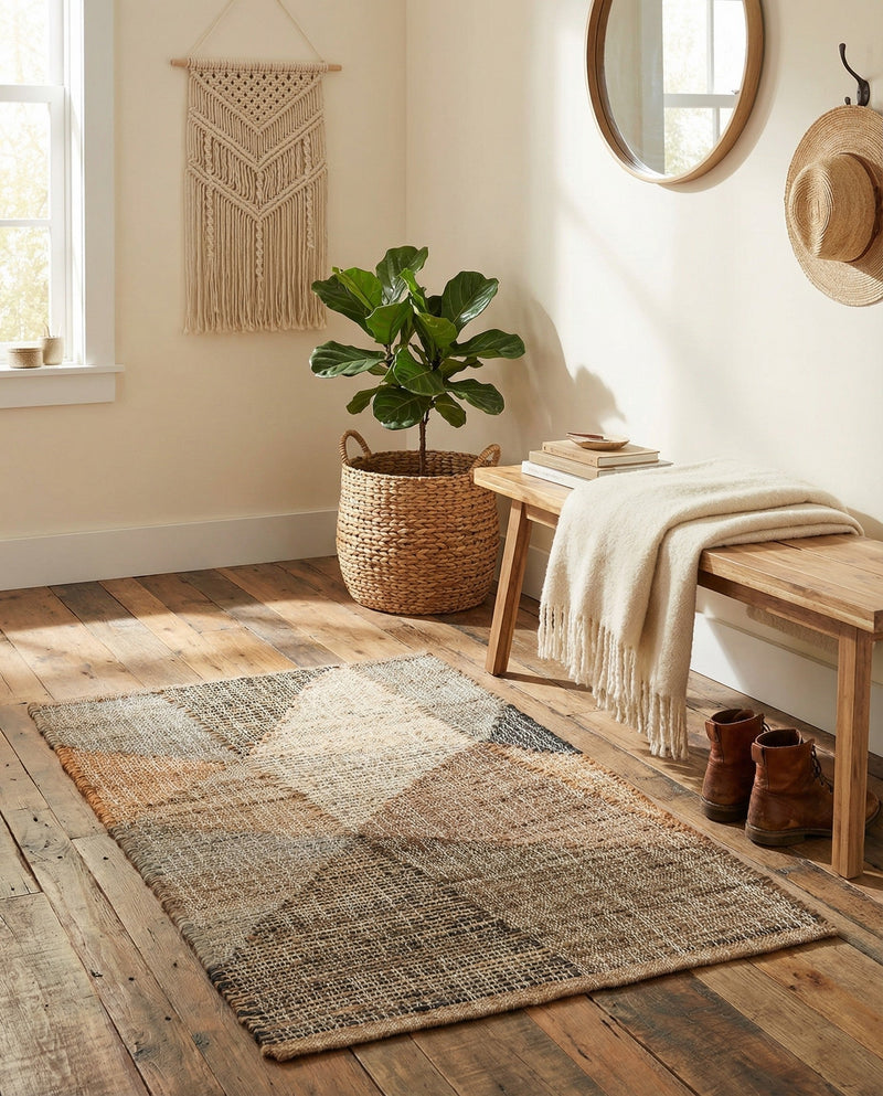 Desert Weave Jute Collection Area Rug -  Mojave Rectangle Multi  lifestyle 10