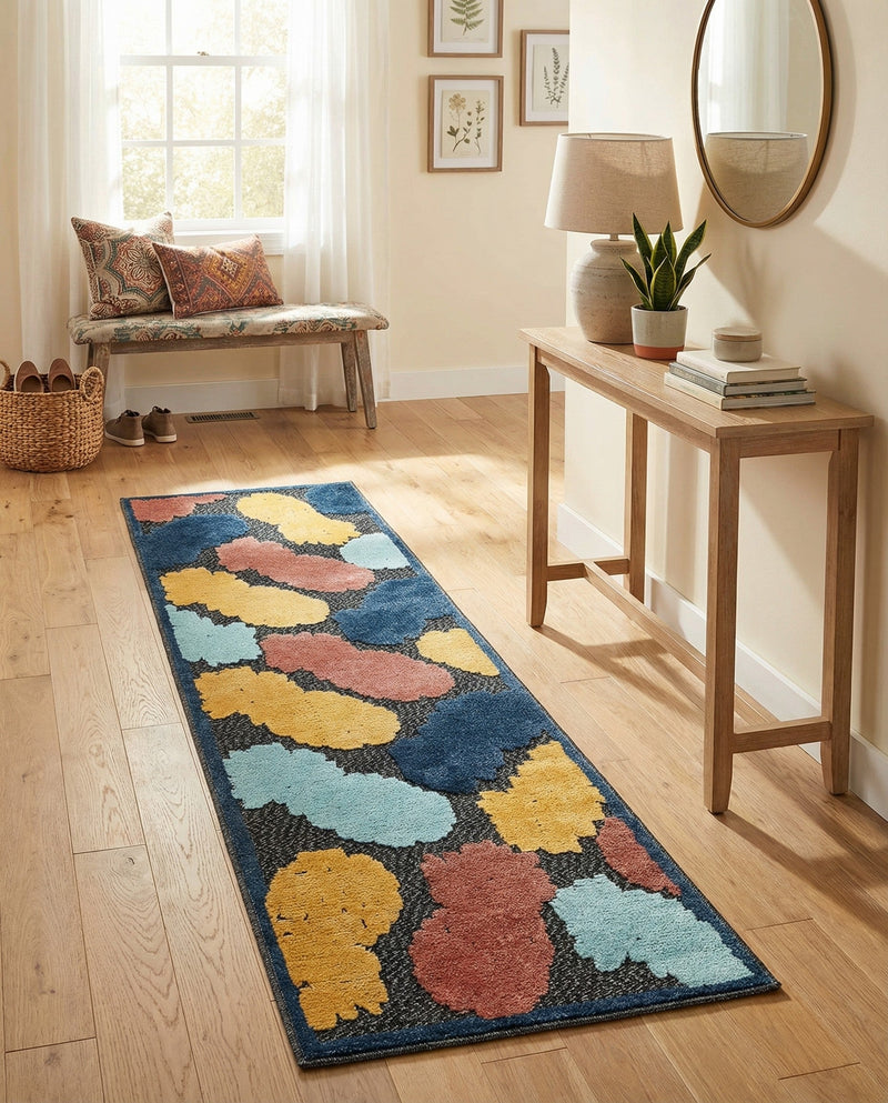 Caribbean Terrace Collection Area Rug -  Nevis Runner Black  lifestyle 78