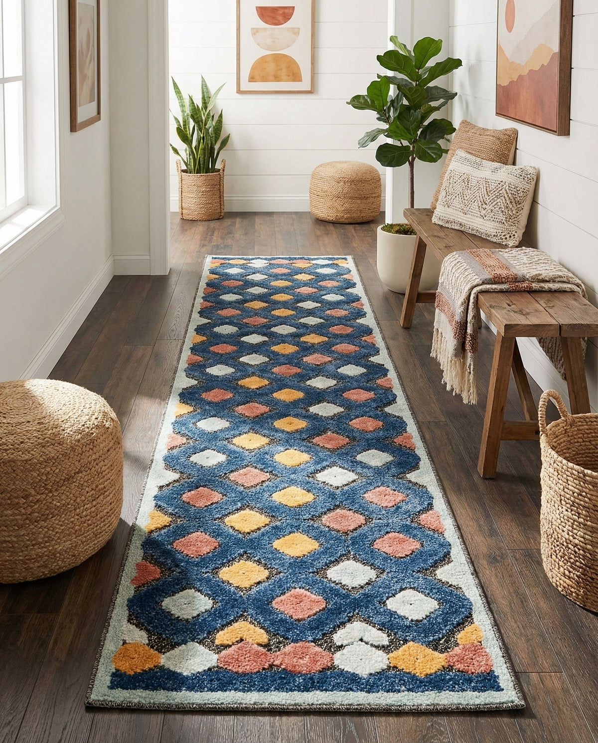 Caribbean Terrace Collection Area Rug -  Tobago Runner Charcoal  lifestyle 116