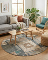 Savannah Sojourn Collection Area Rug -  Tsavo Round Multi  lifestyle 70