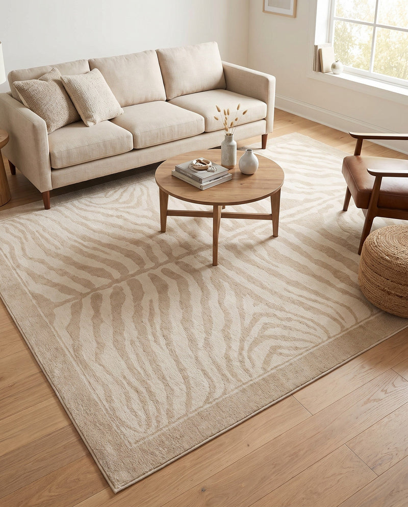 Savannah Sojourn Collection Area Rug -  Kalahari Rectangle Beige and Ivory  lifestyle 34
