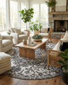 Urban Oasis Rugs Collection Area Rug -  Penthouse (Charcoal Gray) Round Charcoal Gray  lifestyle 27
