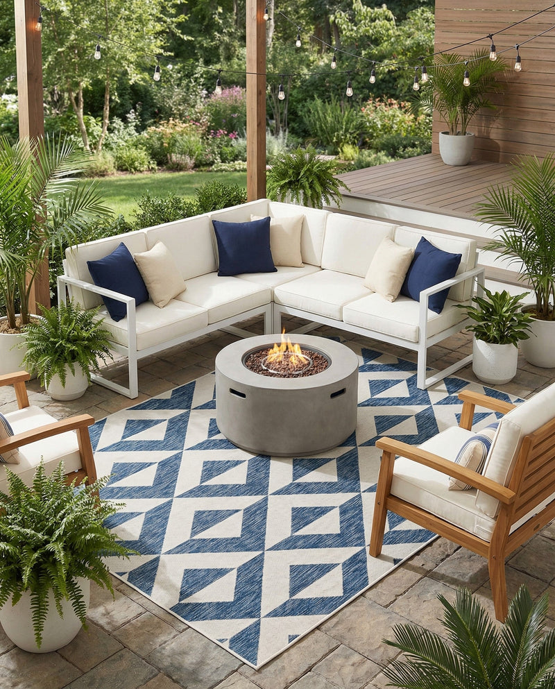 Urban Oasis Rugs Collection Area Rug -  Highrise (Blue) Rectangle Blue  lifestyle 12