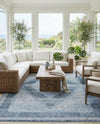 Aegean Elegance Washables Collection Area Rug -  Delos Rectangle Navy Blue  lifestyle 33