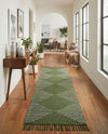 Thar Cotton Collection Area Rug - Jaisalmer (Green) Runner Green  lifestyle 63