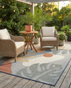 Coastal Terrace Collection Area Rug -  Boardwalk Rectangle Blue  lifestyle 6