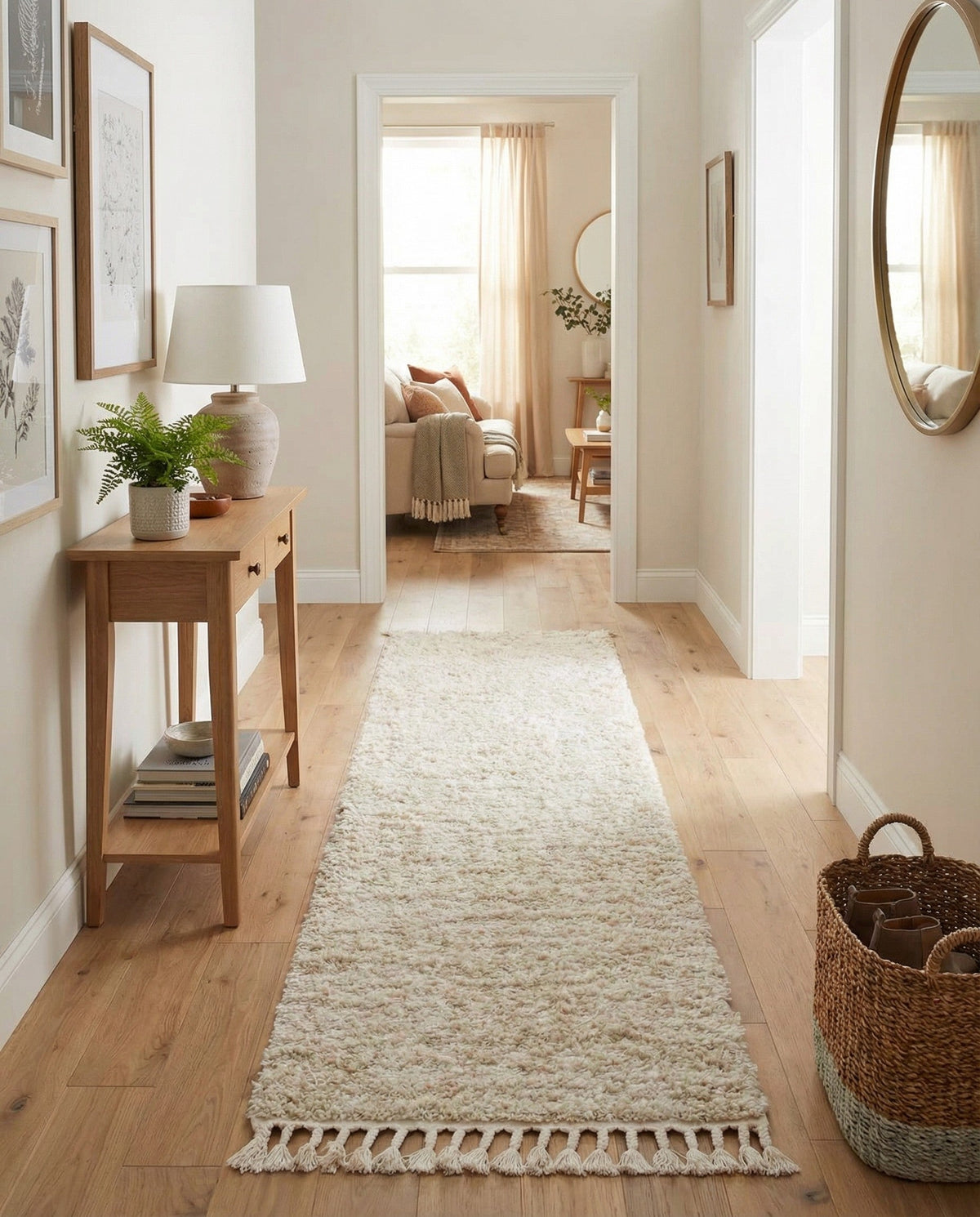 Cozy Cove Shag Collection Area Rug -  Harbor Runner Ivory  lifestyle 112