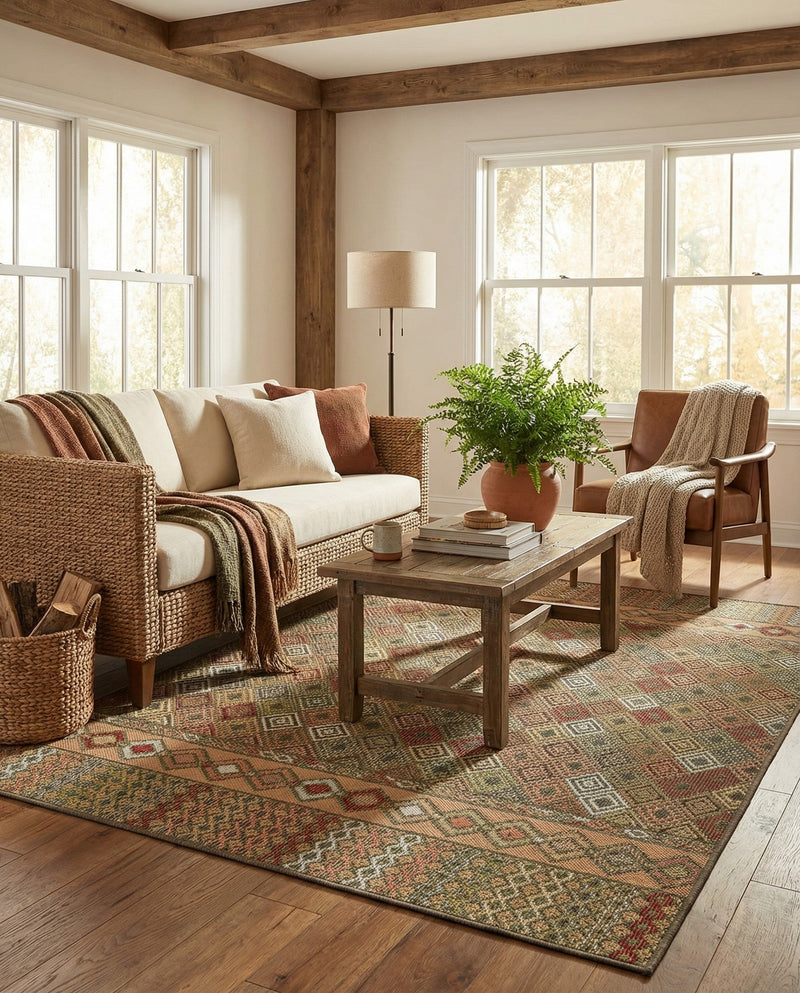 Coastal Terrace Collection Area Rug -  Pelican Rectangle Multi  lifestyle 7