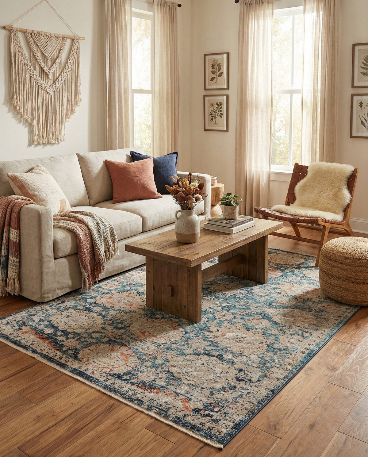 Seville Stripes Collection Area Rug -  Cordoba (Blue) Rectangle Blue  lifestyle 3