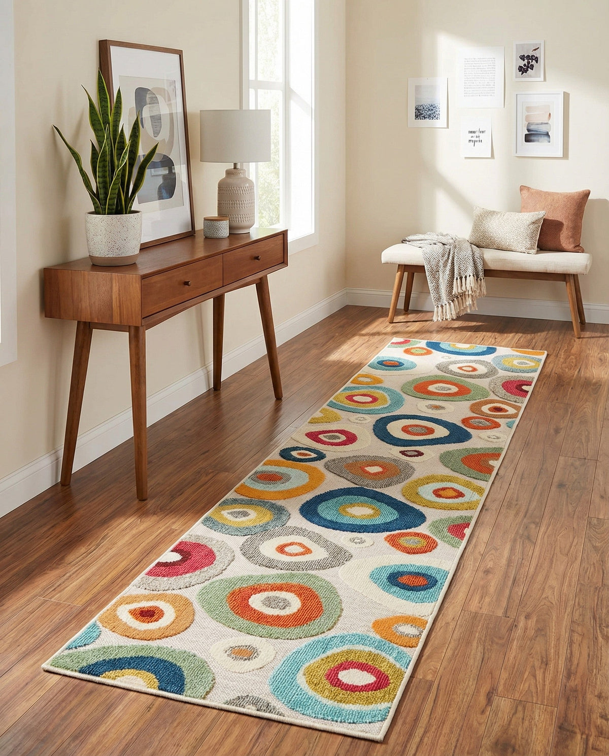 Outdoor Marrakesh Collection Area Rug -  Chefchaouen Runner Multi Beige  lifestyle 158