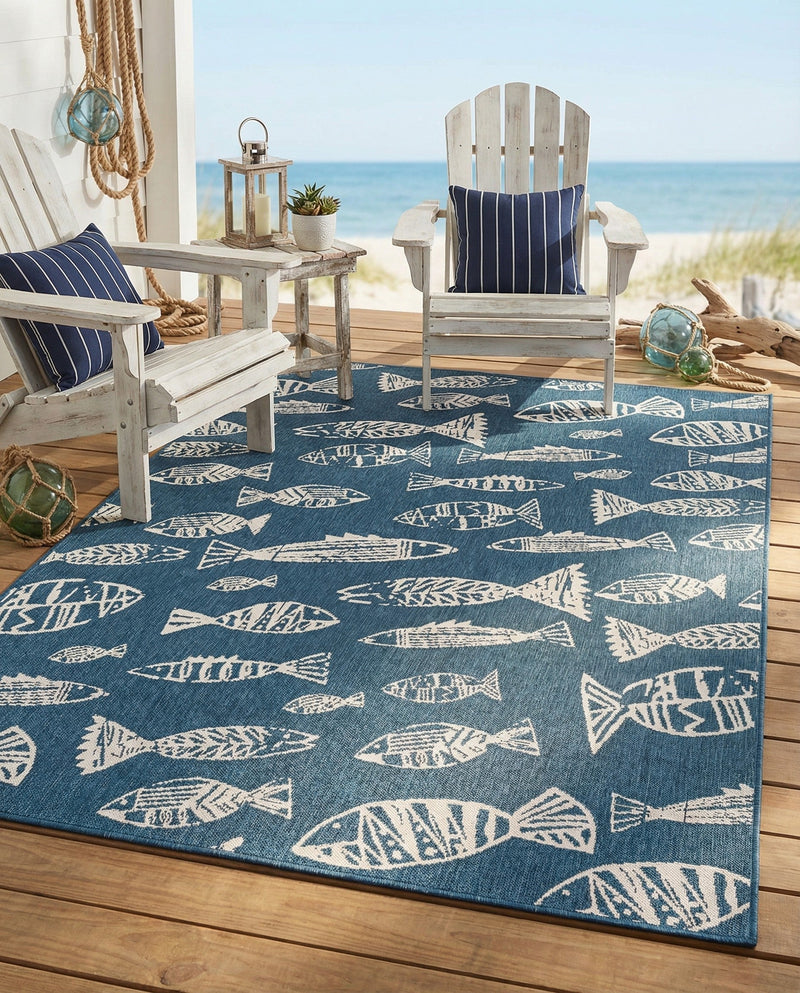 Seaside Haven Rugs Collection Area Rug -  Oceanview Rectangle Blue  lifestyle 16