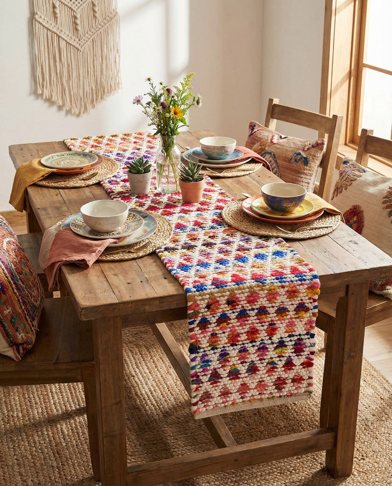 Woven Udaipur Collection Area Rug - Howrah Table Runner Multi  lifestyle 37