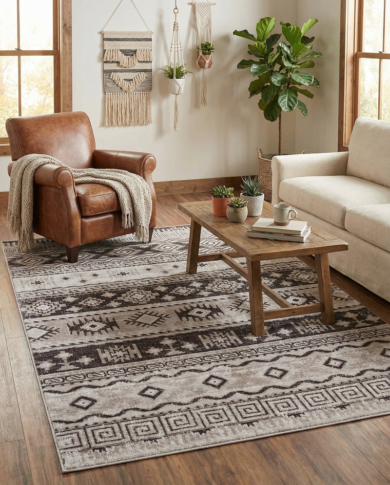 Geneva Terrace Collection Area Rug - Montreux Rectangle Beige  lifestyle 30