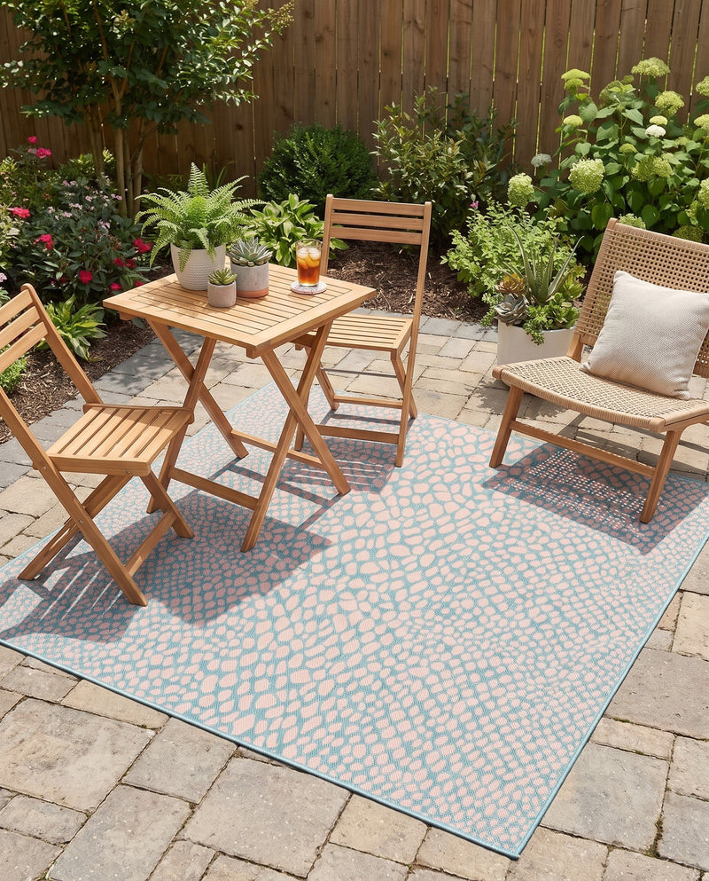 Urban Oasis Rugs Collection Area Rug -  Terrace (Pink and Aqua) Square Pink and Aqua  lifestyle 75