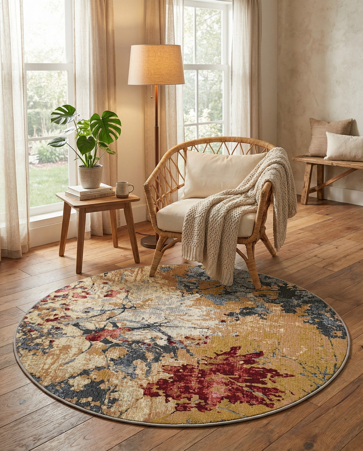 Urban Terrace Collection Area Rug -  Alcove Round Multi  lifestyle 69