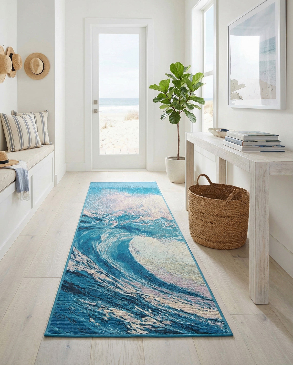 Urban Terrace Collection Area Rug - Veranda Runner Blue  lifestyle 52