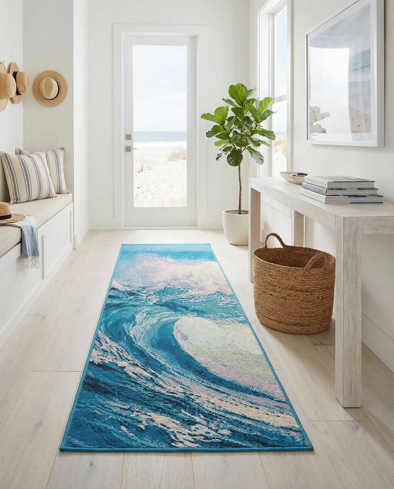 Urban Terrace Collection Area Rug - Veranda Runner Blue  lifestyle 52