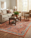 Seville Stripes Collection Area Rug -  Malaga (Brick Red) Rectangle Brick Red  lifestyle 29