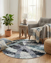 Santa Fe Trails Collection Area Rug -  Navajo Round Gray and Ivory  lifestyle 45