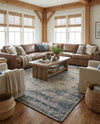 Savannah Threads Collection Area Rug - Sahara Rectangle Blue  lifestyle 26
