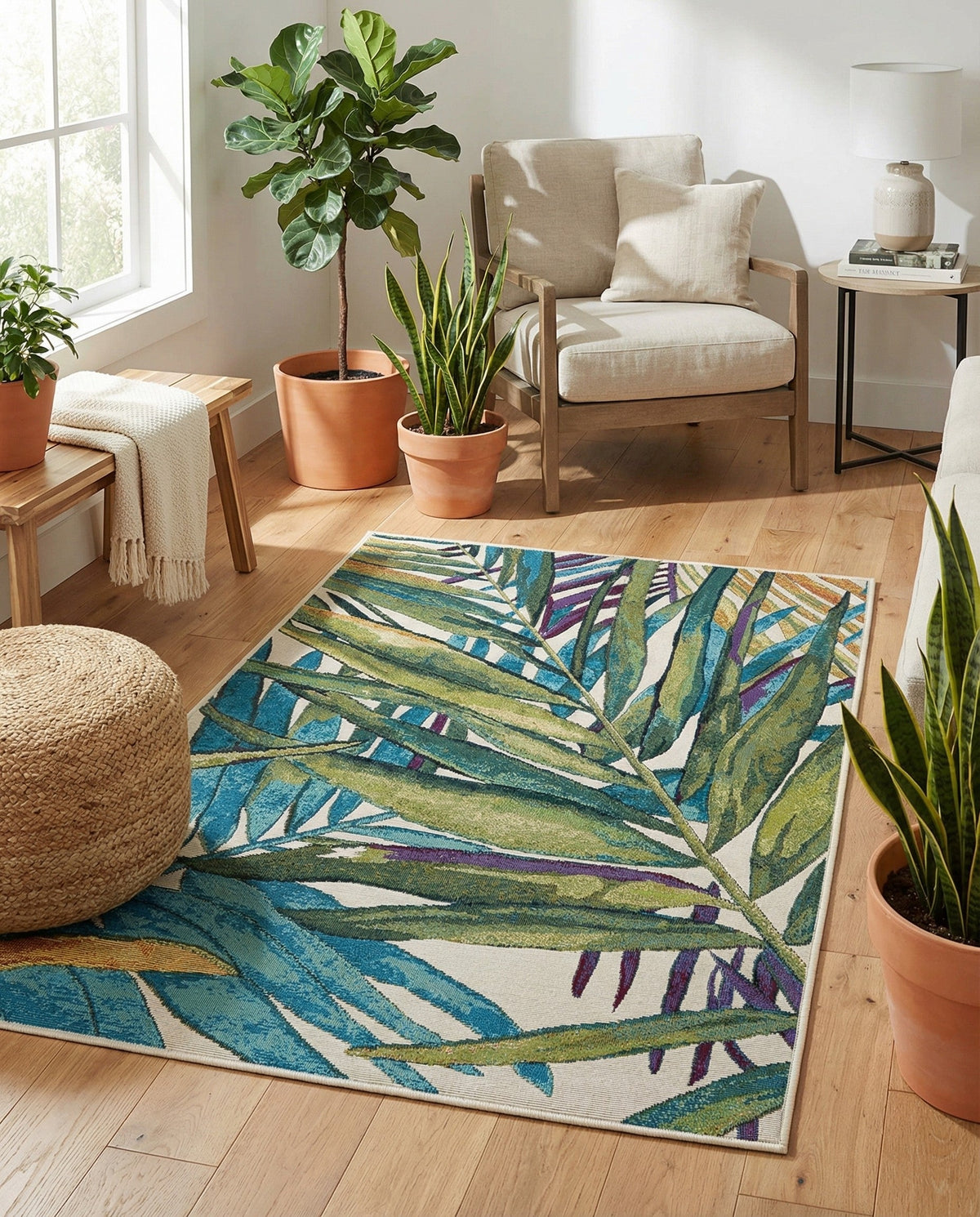 Seaside Blooms Collection Area Rug -  Arcadia Rectangle Multi  lifestyle 38