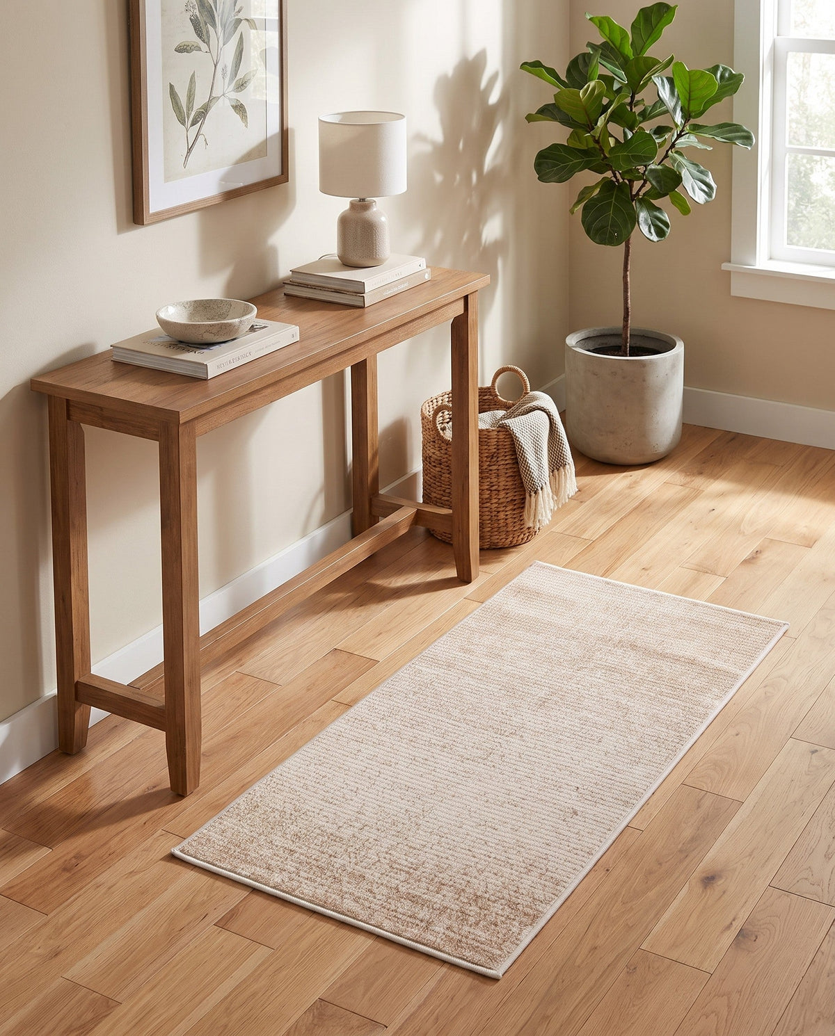 Jewel Oasis Collection Area Rug - Sapphire (Ivory) Runner Ivory  lifestyle 163