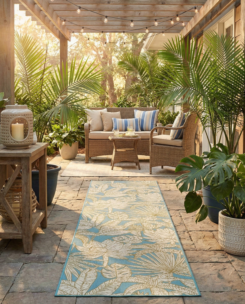 Seaside Blooms Collection Area Rug -  Shalimar Runner Soft Blue  lifestyle 67