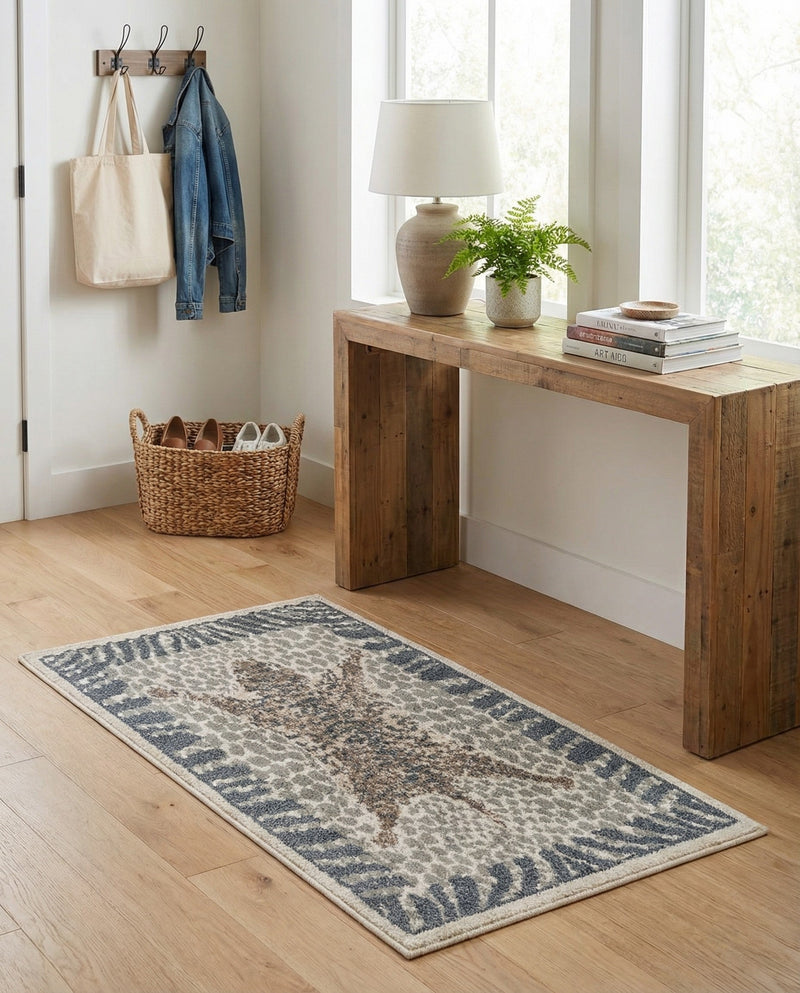 Savannah Sojourn Collection Area Rug -  Masai Rectangle Gray and Ivory  lifestyle 12