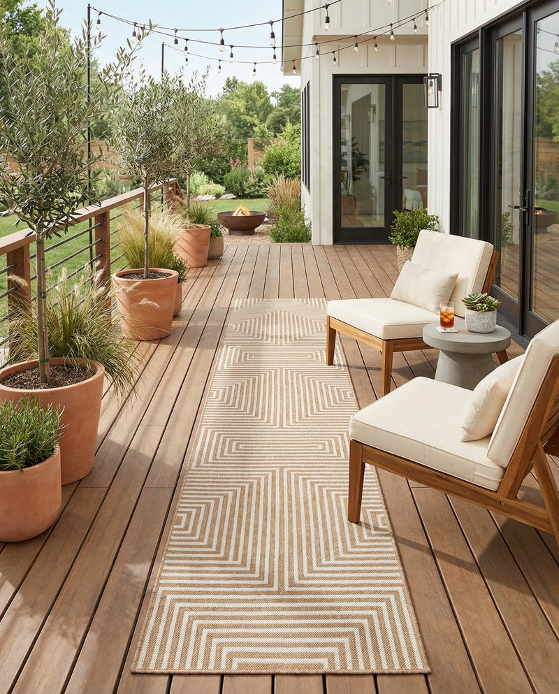 Urban Terrace Collection Area Rug -  Astoria (Taupe) Runner Taupe  lifestyle 39
