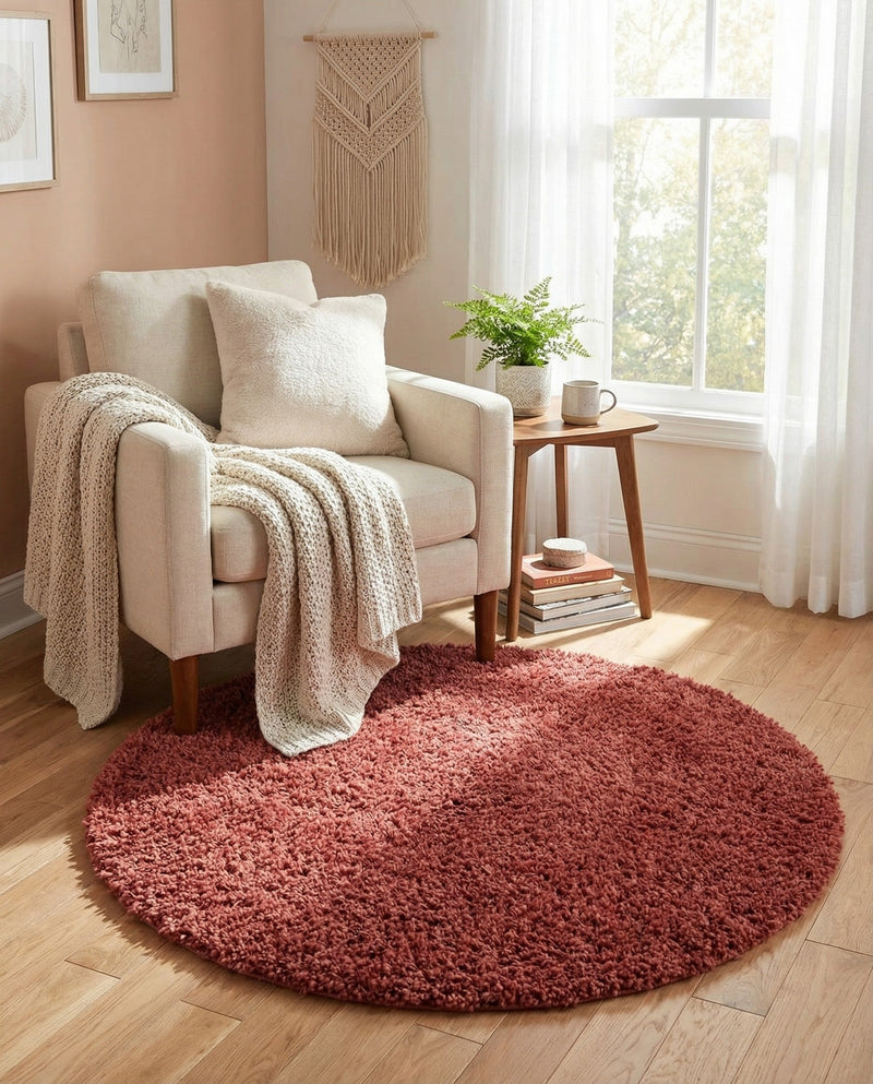 Alpine Plush Collection Area Rug -  Cortina (Poppy) Round Poppy  lifestyle 39