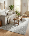 Mediterranean Lattice Collection Area Rug - Santorini (Gray) Rectangle Gray  lifestyle 8