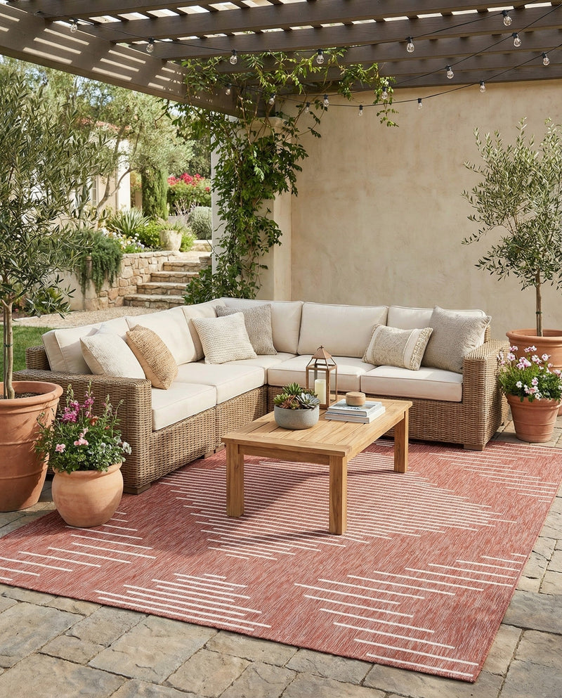 Urban Terrace Collection Area Rug -  Chelsea (Rust Red) Rectangle Rust Red  lifestyle 11