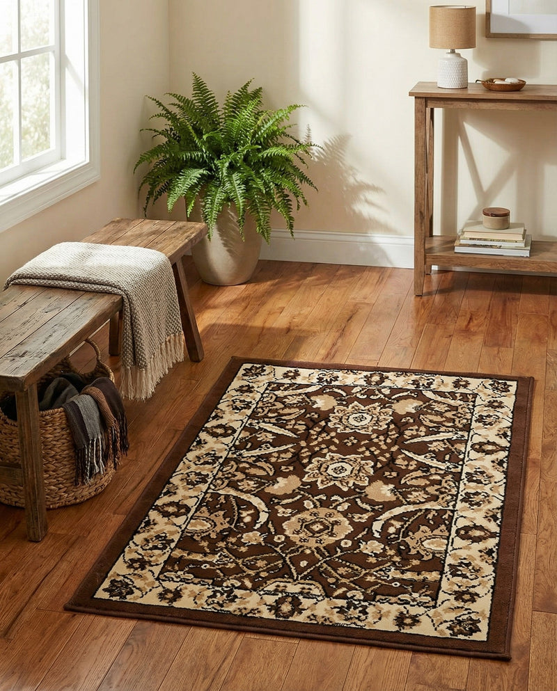 Tabriz Tapestry Collection Area Rug - Sahand (Brown) Rectangle Brown  lifestyle 22
