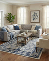 Horizon Collection Area Rug -  Sierra Rectangle Ivory and Blue  lifestyle 9