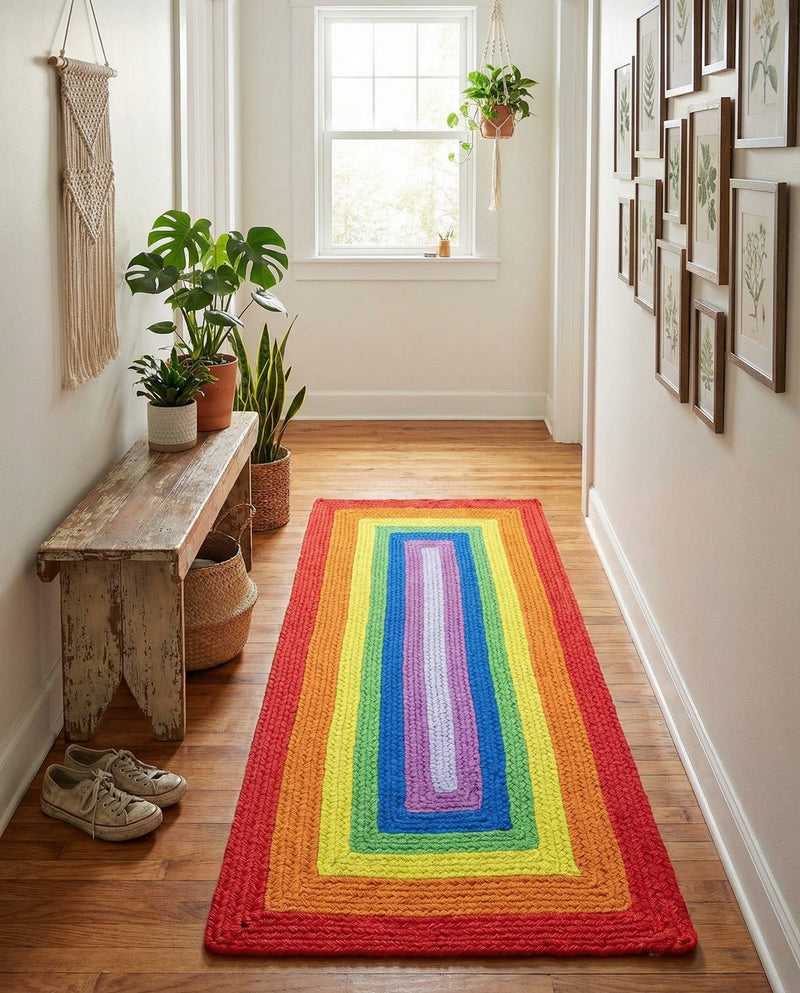 Sunset Isle Wool Braids Collection Area Rug - Paradise Runner Multi  lifestyle 39