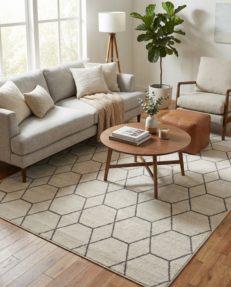 Trellis Mosaic Collection Area Rug - Arborville (Ivory) Rectangle Ivory  lifestyle 5