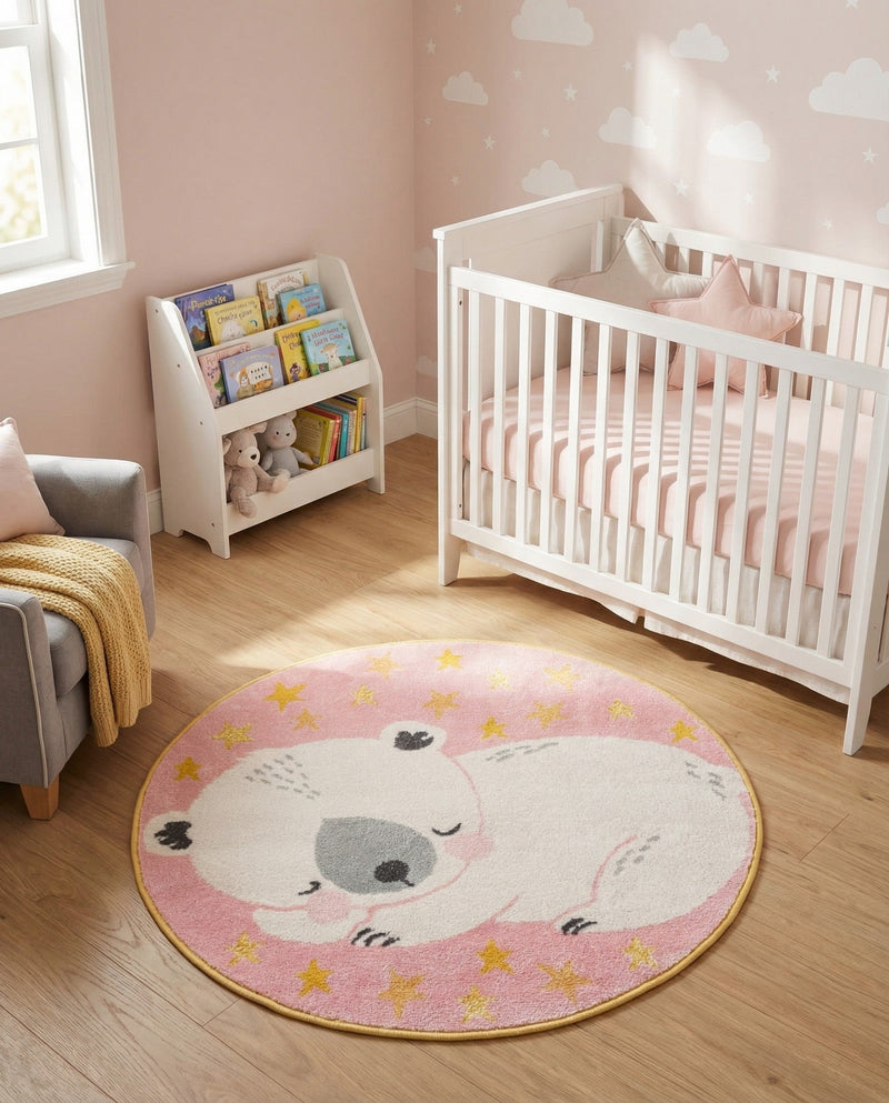 Wonder Tykes Collection Area Rug -  Jovial Round Pink  lifestyle 6