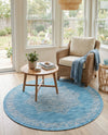 Patio Heritage Collection Area Rug -  Charleston (Light Aqua) Round Light Aqua  lifestyle 47